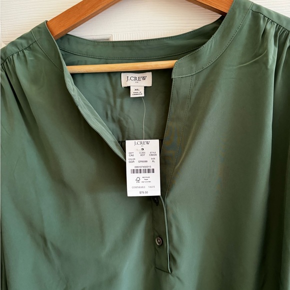J. Crew Women's Sage Green Blouse - Picture 2 of 4